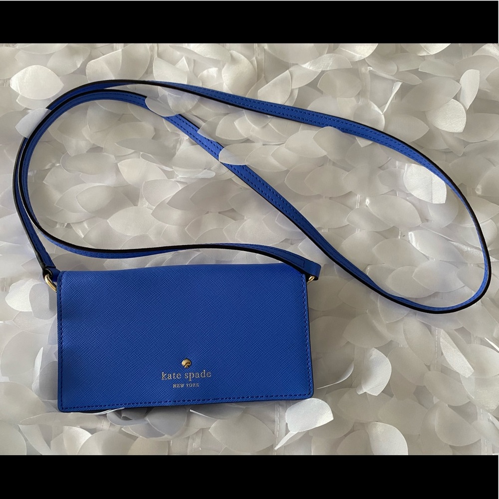 NWOT Kate Spade Blue Wallet w/ Strap